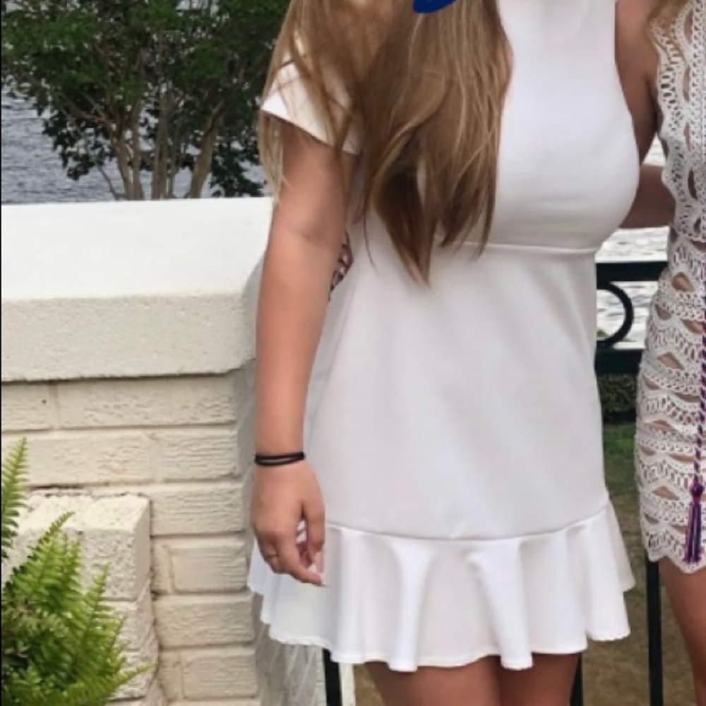 2 hearts white short sleeve dress